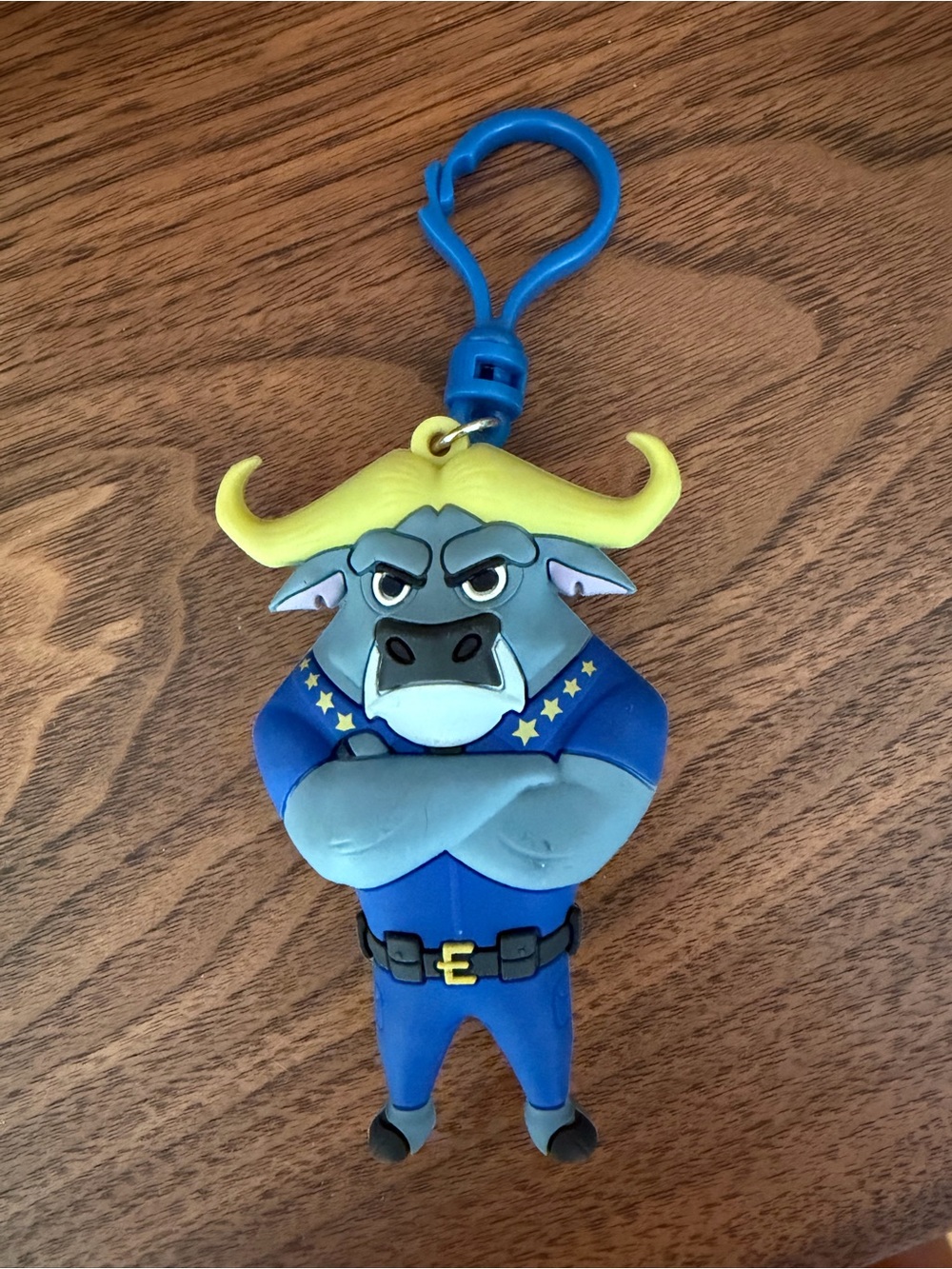 Disney Zootopia Chief Bogo Cape Buffalo Police Captain Clip-On Keychain Bag Acce